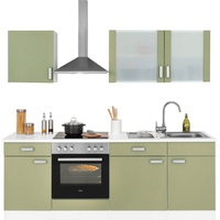 wiho Küchen Küchenzeile »Husum«, ohne E-Geräte, Breite 220 cm, grün