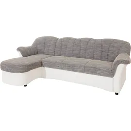 DOMO collection Ecksofa »Flores Schlafsofa, B/T/H: 233/142/86 cm, L-Form« wahlweise mit Bettfunktion, wahlweise mit Federkern, auch in Leder weiß