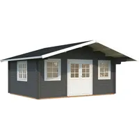 Palmako Gartenhaus Helena 18,6 m2 - 70 mm dunkelgrau/weiß