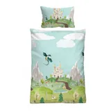 biberna Ritterburg Linon Pistaziengrün 100 x 135 cm + 40 x 60 cm