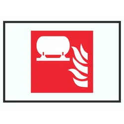 Fest eingebaute Feuerlösch-Einrichtung Symbol Schild A4 (210x297mm)