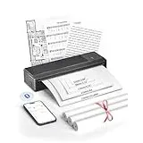 BORN4SHIP Thermodrucker A4, P83 Tragbarer Mobiler Drucker Kompatibel mit iOS & Android mit 3Rollen Thermopapier, Bluetooth Thermodrucker unterstützt Thermopapier A4 für Reisen Zuhause Büro Schule