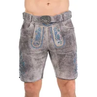 Spieth & Wensky Trachtenlederhose Lederhose Herren kurz - GARVIN - oxford/stahlblau blau 52