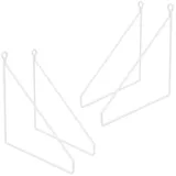 ML DESIGN modern living ML-Design 4 Stück Regalhalterung 250mm, Weiß, Metall, Dreieckige Regalhalterungen, Schwebe Regalwinkel, Draht Wandhalterung, Regalträger für Wandmontage, Wandregal Wandkonsole Hängeregal Regalstütze