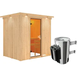 Karibu Sauna Fanja-3,6kW230V Ofen-Steuerung-Inkl.Dachkranz