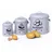 Relaxdays Zwiebeltopf 3er Set grau