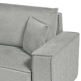 Beliani Ecksofa Stoff 3-Sitzer Grau