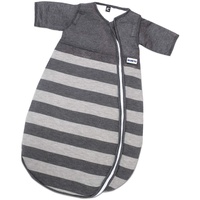 Gesslein 771092 Bubou Babyschlafsack mit abnehmbaren Ärmeln: Temperaturregulierender Ganzjahreschlafsack für Neugeborene, Baby Größe 70 cm, grau gestreift