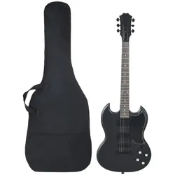 E-Gitarre für Anfänger mit Tasche Schwarz 4/4 39