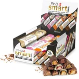 PhD Nutrition Smart Bar Protein Riegel 12 x 64g Gemischte Sorten - High Protein Snack mit 20g Eiweiß und wenig Zucker, Makrofreundlicher Eiweißriegel