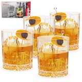 Spiegelau 4-teiliges Whisky-Set, Whiskygläser, Kristallglas, 368 ml, Perfect Serve, 4500176