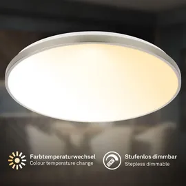 B.K.Licht LED Deckenlampe 1 rund Nickel-matt