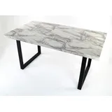 freiraum Esstisch 9220-19, in Marmor weiß, MDF - 160x75x75cm (BxHxT)