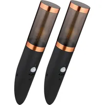 GLOBO Außenwandlampe mit Bewegungsmelder Edelstahl Wandleuchte Fackel Aussen, Kupfer schwarz rauch, 1x E27, BxH 7,6x41 cm, 2er Set