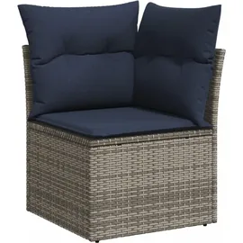 vidaXL Gartensofa-Set mit Kissen, grau, Polyrattan