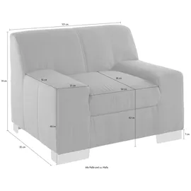 DOMO collection Sessel Bero Mikrofaser 101 x 74 x 85 cm Beige