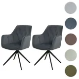 Mendler Esszimmerstuhl HWC-L80 Stoff anthrazit 2er Set