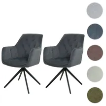 Mendler Esszimmerstuhl HWC-L80 Stoff anthrazit 2er Set
