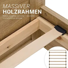 Homestyle4u Lattenrost mit Kopfteil verstellbar 90 x 200 cm