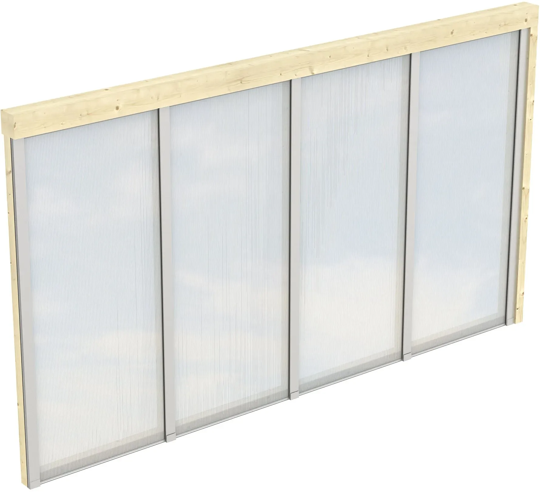 Carport-Seitenwand SKANHOLZ, beige (natur), B:355cm H:200cm, Holzwerkstoff, Gartenhaus-Seitenwände, m. Polycarbonat, Wandanbau