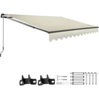 Tectake tectake® Gelenkarmmarkise, verschiedene Größen, stabile Gelenkarme, inkl. Wandhalterung