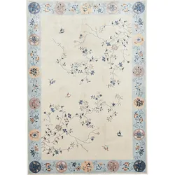 Gino Falcone Teppich »Cherina GF-130«, rechteckig, 8 mm Höhe, zartes Blüten Design, mit Bordüre, leichter Glanz, 100 % Viskose Gino Falcone hellblau B: 80 cm   1 St.