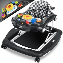 KIDIZ® 4in1 Lauflernhilfe Babywalker Spiel- und Lauflernwagen Gehfrei - Schaukelfunktion Babywippe mit Rollen, Licht, Musik ,Spielecenter Esstisch Laufstuhl Laufhilfe babys ab 6 Monaten Klappbar