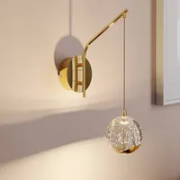 LUCANDE LED-Wandlampe Hayley goldfarben, Glas 34 cm hoch