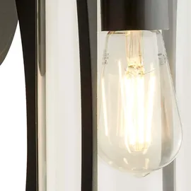 Searchlight Außenleuchte Aluminium Glas spritzwassergeschützt E27 schwarz
