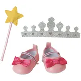 Heless Puppen-Accessoires-Set Prinzessin Lillifee, 3-teilig - Ballerinas, Glitzerkrone und Zauberstab
