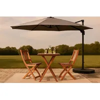 SAM® Balkonset Blossom, Balkonset 3tlg., Akazienholz, Tisch und zwei Stühle, 60x60x75