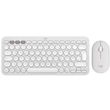 Logitech Pebble 2 Combo Weiß - Schlanke Multi-Device Bluetooth®-Tastatur und -Maus mit anpassbaren Tasten