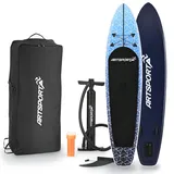 ArtSport Stand Up Paddle Board Deep Ocean – Aufblasbares SUP Board Set bis 150 kg - Blau-Weiß
