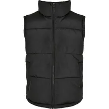 URBAN CLASSICS Block Puffer Vest Jacke, black/black