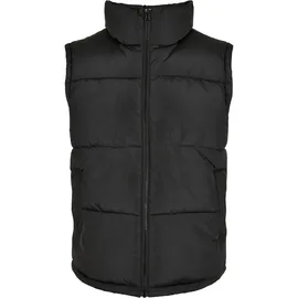 URBAN CLASSICS Block Puffer Vest Jacke, black/black