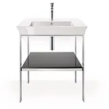 Duravit White Tulip Möbel-Waschtisch 2363750000 75 x 49 cm, mit Hahnloch, weiß, mit Überlauf, Hahnlochbank