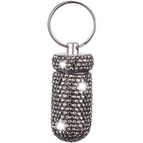 Bling Bling Pillenbox Schlüsselanhänger,MoreChioce Glitzer Strass Aluminiumlegierung Pille Fall Mini Pillendose Tragbare Pillenbehälter Schlüsselring Wasserdichte Schlüsselbund,Hell Schwarz