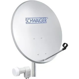 Schwaiger Sat-Spiegel 60cm hellgrau + Twin LNB