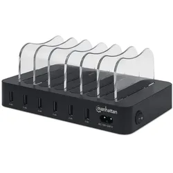 Manhattan 6-Port USB-Ladestation 50W, 2,4A pro Port, schwarz