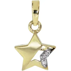 Ketten-Anhänger OSTSEE-SCHMUCK "Ostsee-Schmuck Anhänger Stern Anhänger Stern", gelb, Schmuckanhänger, Damen, 17 x 10mm, Gelbgold 333, 0.8 g