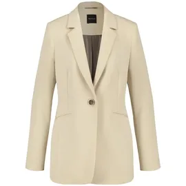 Taifun Damen Taillierter Blazer aus feiner Stretch-Qualität Langarm, geknöpfte Armschlitze unifarben Warm Sand 42