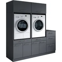 laundreezy Mehrzweckschrank-Set 186 x 200 x 68 cm Grau