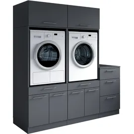 laundreezy Mehrzweckschrank-Set 186 x 200 x 68 cm Grau