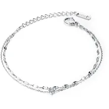 FIRETTI Schiffsankerkette Armband Edelstahl mit Zirkonia silberfarben Größe 23 cm