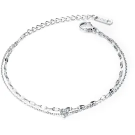 FIRETTI Schiffsankerkette Armband Edelstahl mit Zirkonia silberfarben Größe 23 cm