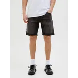 JACK & JONES "JJIRICK JJFOX SHORTS CB 310 SN", Herren, Gr. S, N-Gr, blau (schwarz denim pack:am 317), Web, Obermaterial: 70% Baumwolle, 28% Polyester, 2% Elasthan, unifarben, regular fit kniefrei, Hosen Shorts, im Four-Pocket Style