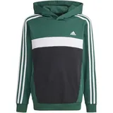 adidas Tiberio 3-Streifen Colorblock Hoodie Kinder Kapuzensweat CGREEN/BLACK/WHITE, 152