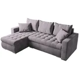 bromarkt Ecksofa LUIS Schlaffunktion Bettkasten L-Form 238x148x88cm Rosa