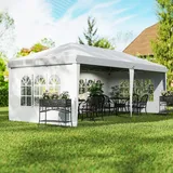 Outsunny Faltpavillon ca. 6 x 3 m Pavillon Partyzelt mit UV-Schutz, Seitenwänden