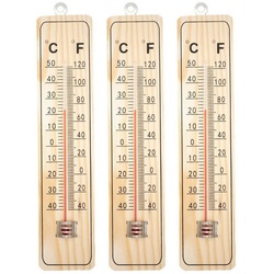 TSB Werk Raumthermometer Thermometer Innenthermometer Außenthermometer, 4-tlg., 1-8 Stk, Garten, Analog, Innen, Außen, Holz